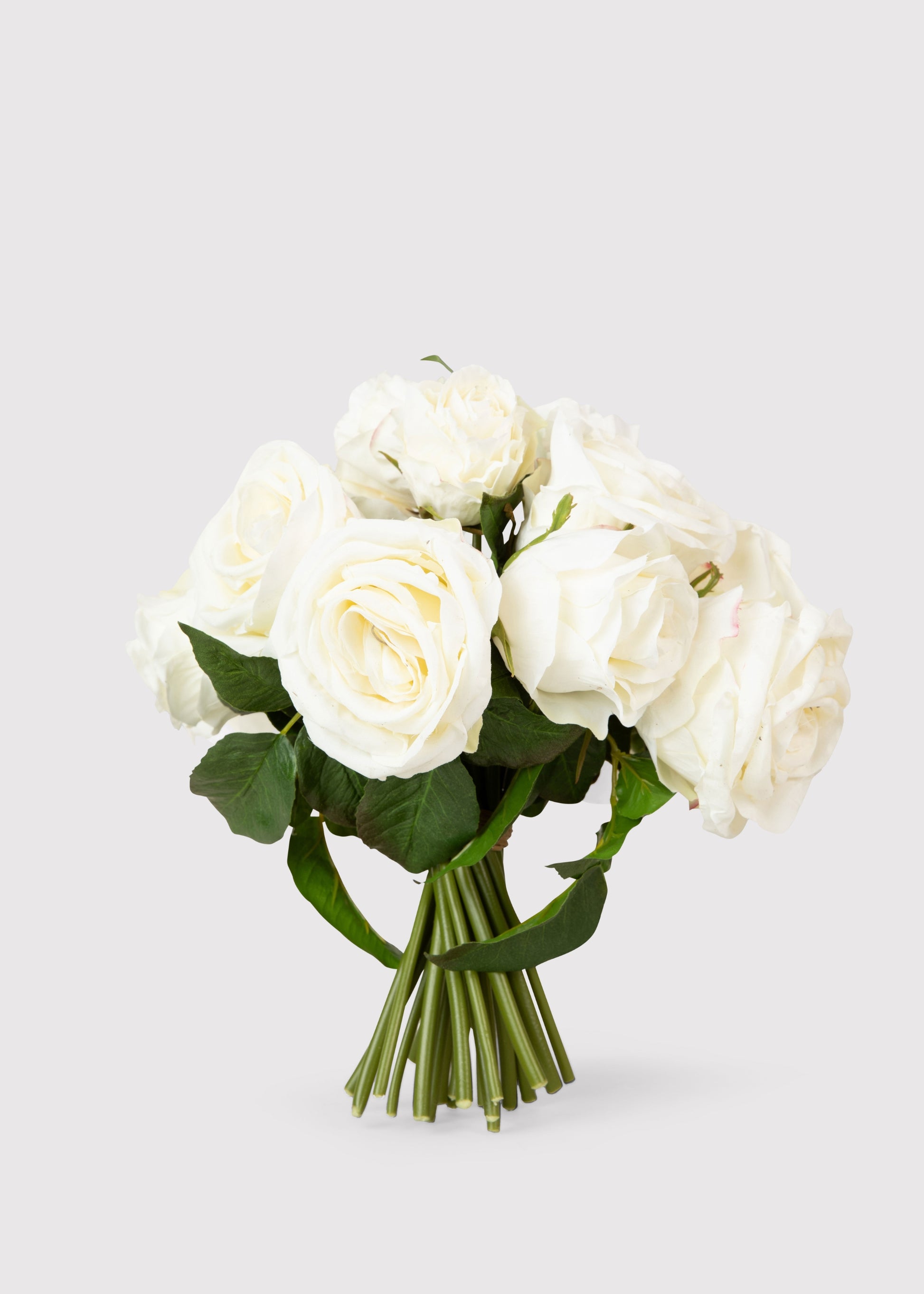 Faux-Ever Rose Bouquet in Cream White 
