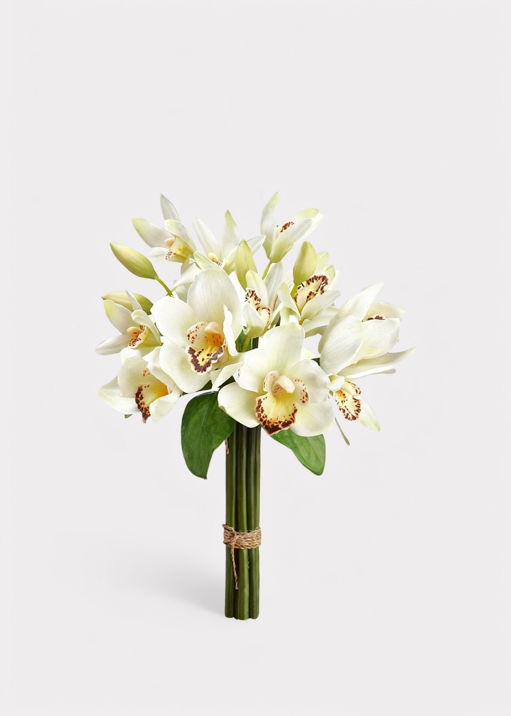 Artificial White Cymbidium Orchid Bouquet
