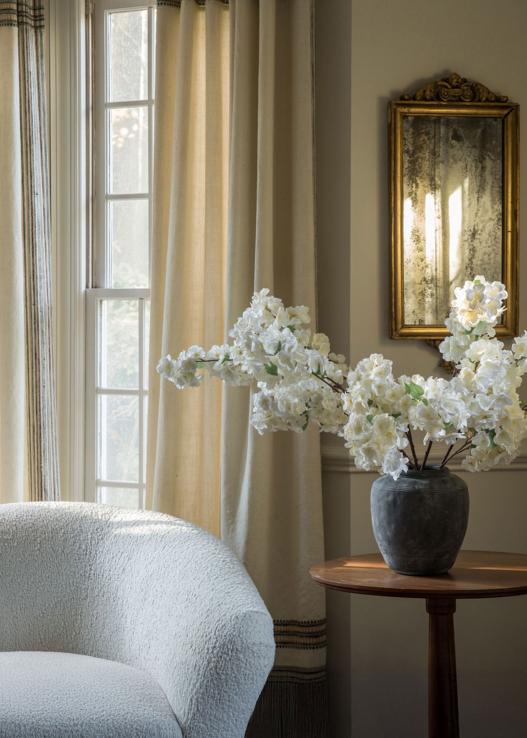 Cream white cherry blossom arrangement