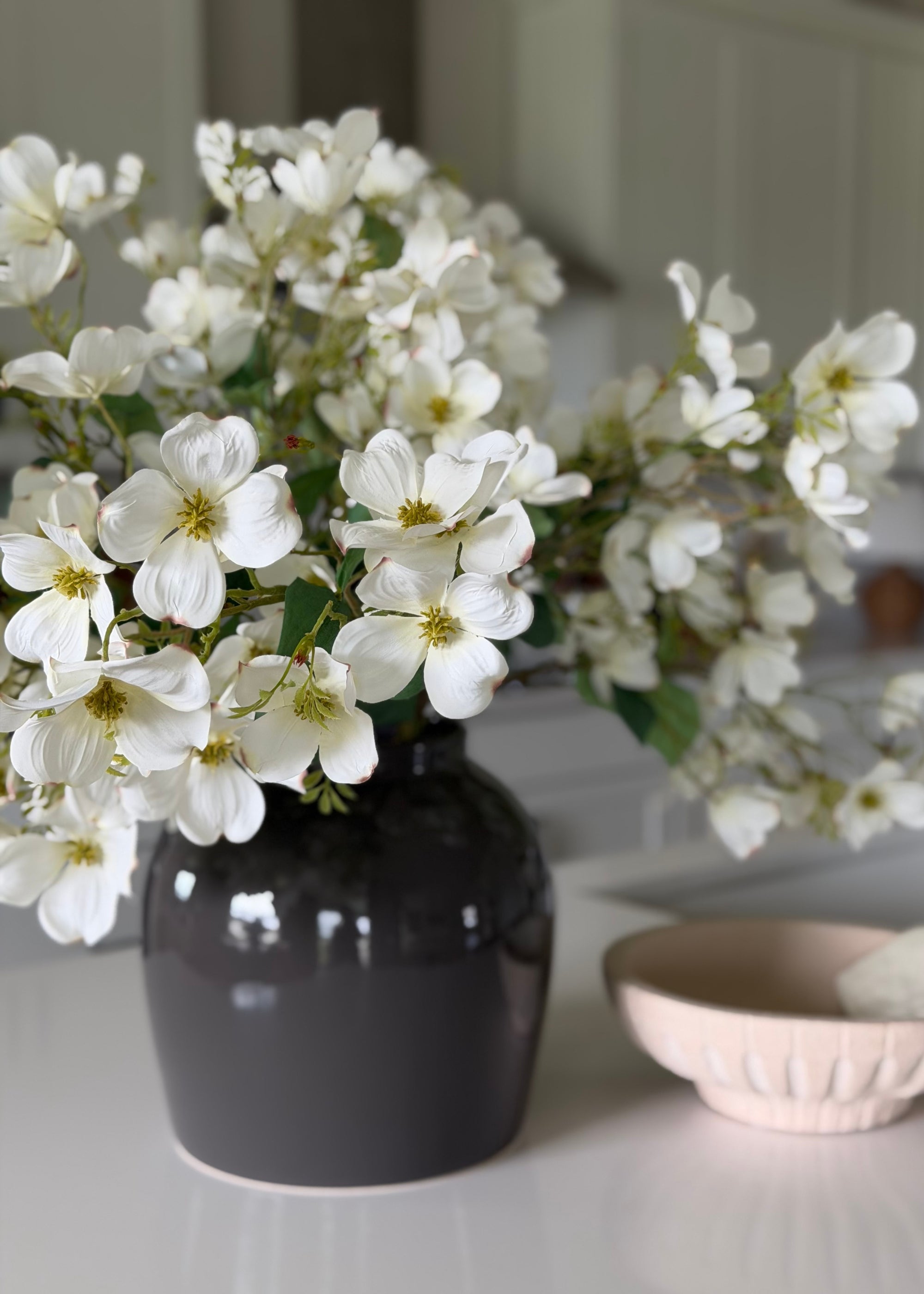 Artificial Blooming Dogwood Flower Branch in White - 44