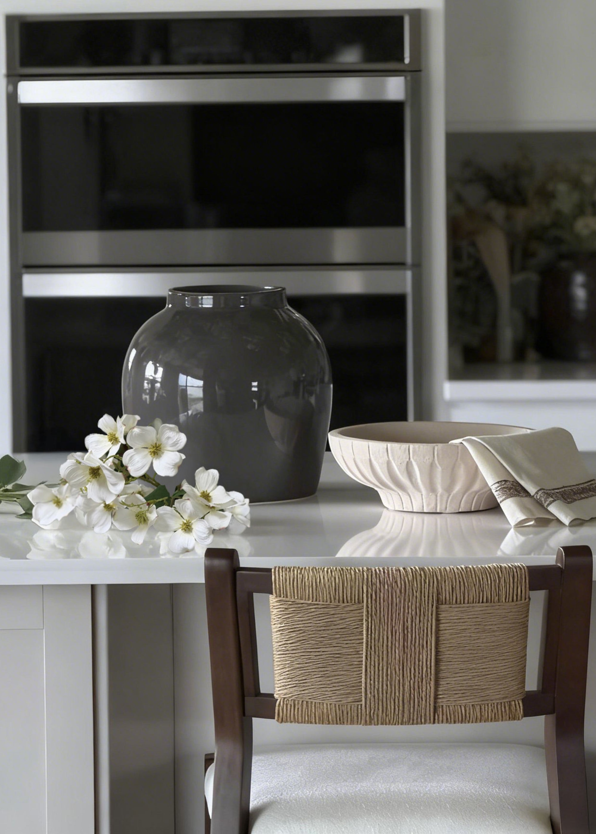 Large White Dogwood Branch and Slate Vase Design – Afloral