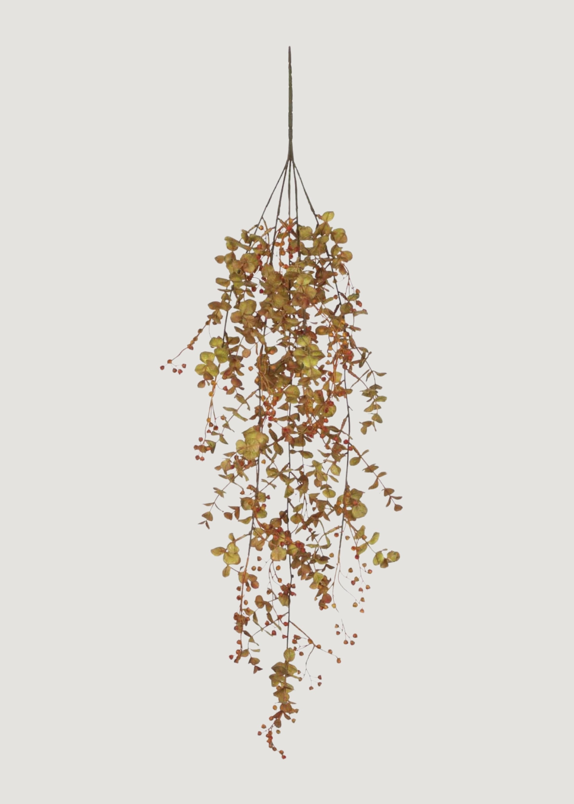 Autumn-Hued Faux Eucalyptus Hanging Bush