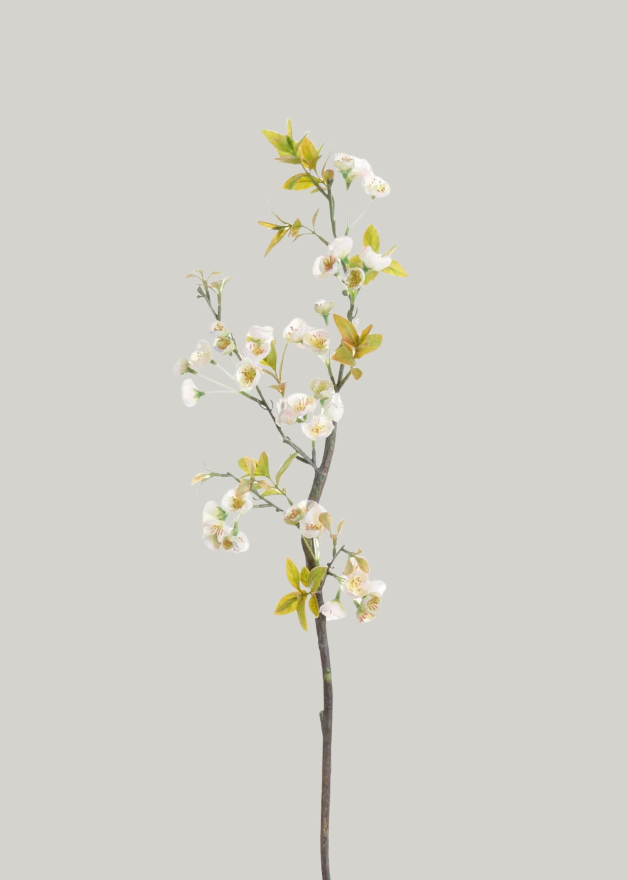 White Plum Blossoms Faux Branches at