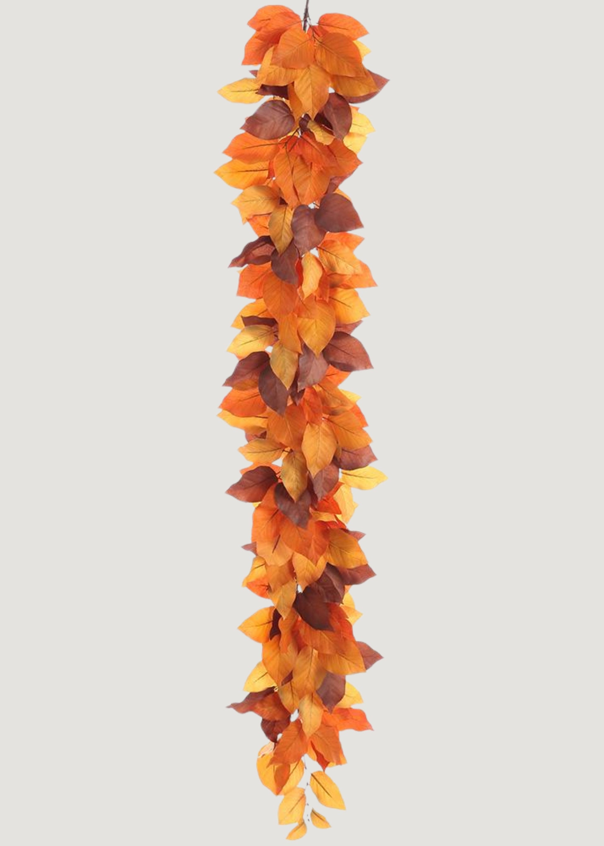 Orange and Brown Fake Salal Leaf Fall Garland 