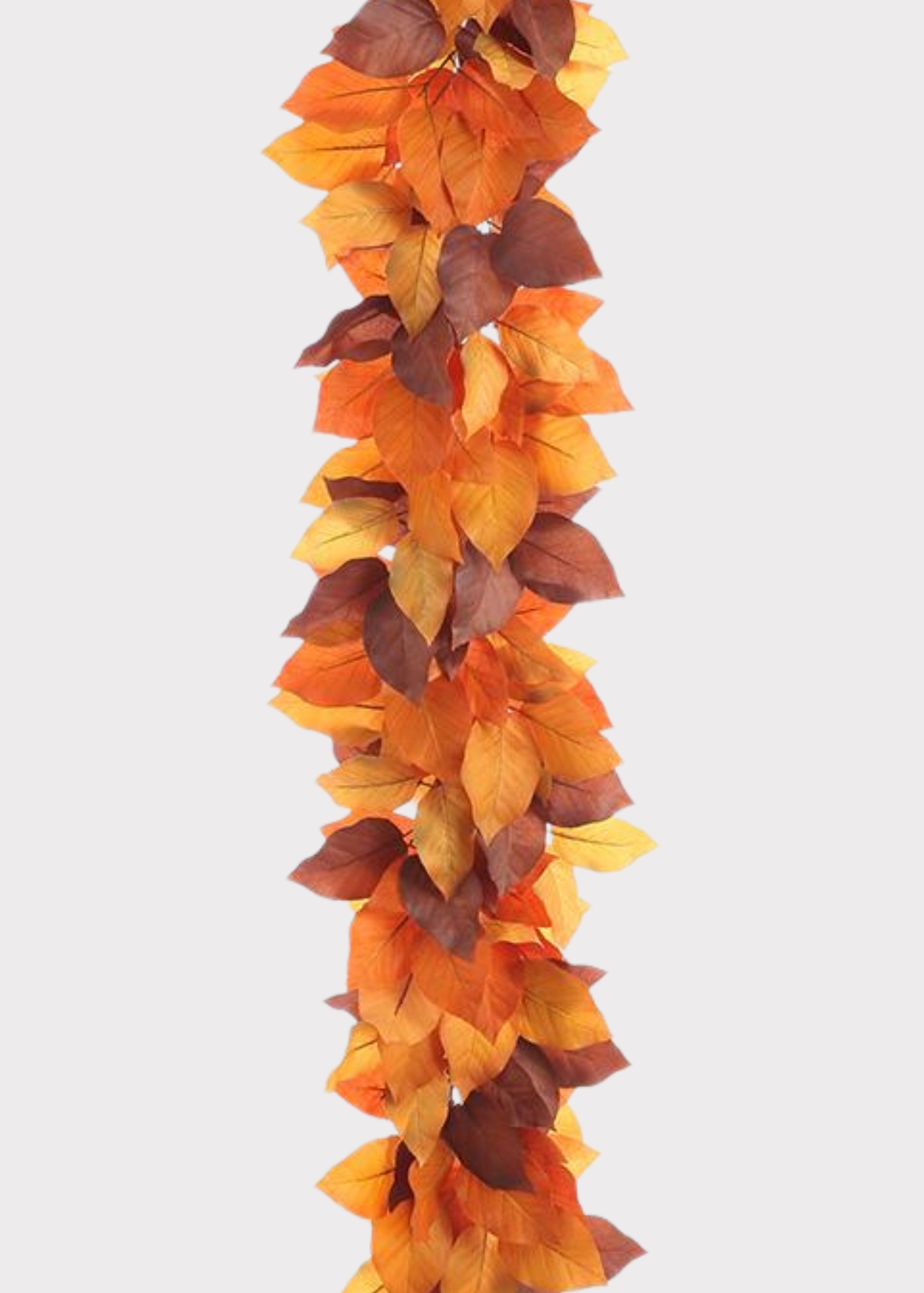Orange and Brown Fake Salal Leaf Fall Garland 