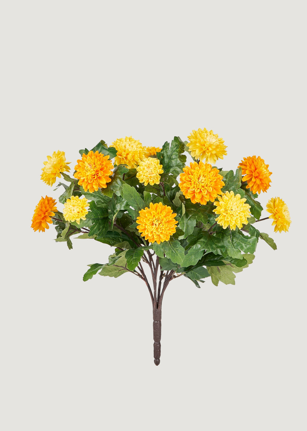 Yellow and Orange Artificial Mum Flower Bush