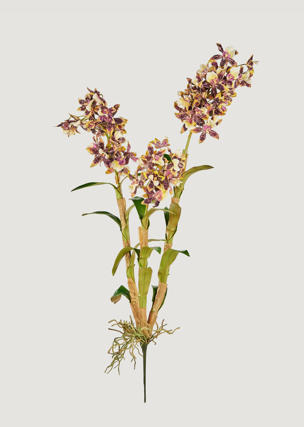 Brown and White Artificial Dendrobium Orchid Plant