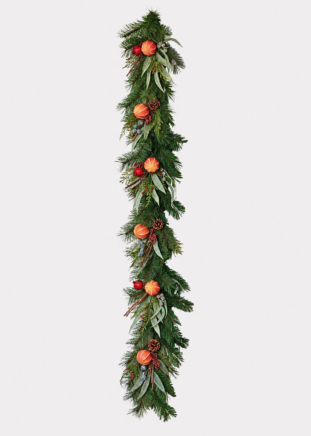 Artificial Holiday Pine and Fruit Garland