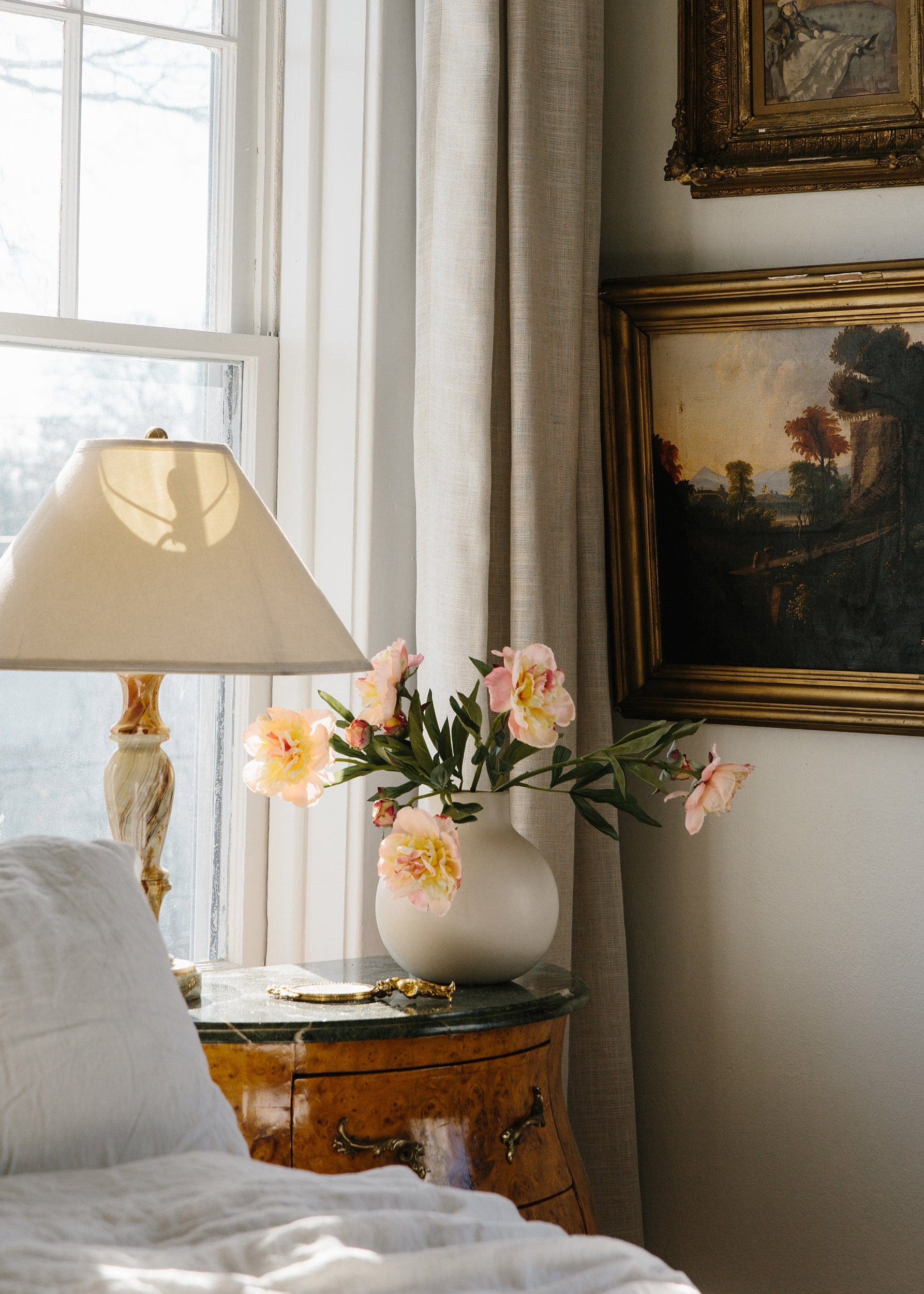 Blushing Nectar Faux Peony Flower - 22"