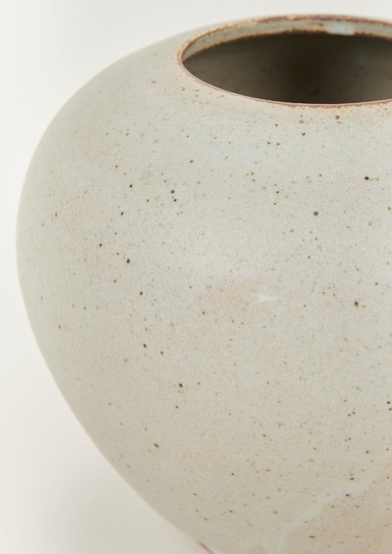 Afloral Closeup View of Pistachio Glazed Clay Round Vase