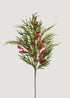 Artificial Winter Pine and Cone Branch with Red Berries 
