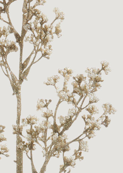 Close-up of Glitter and Pearl Holiday Stem