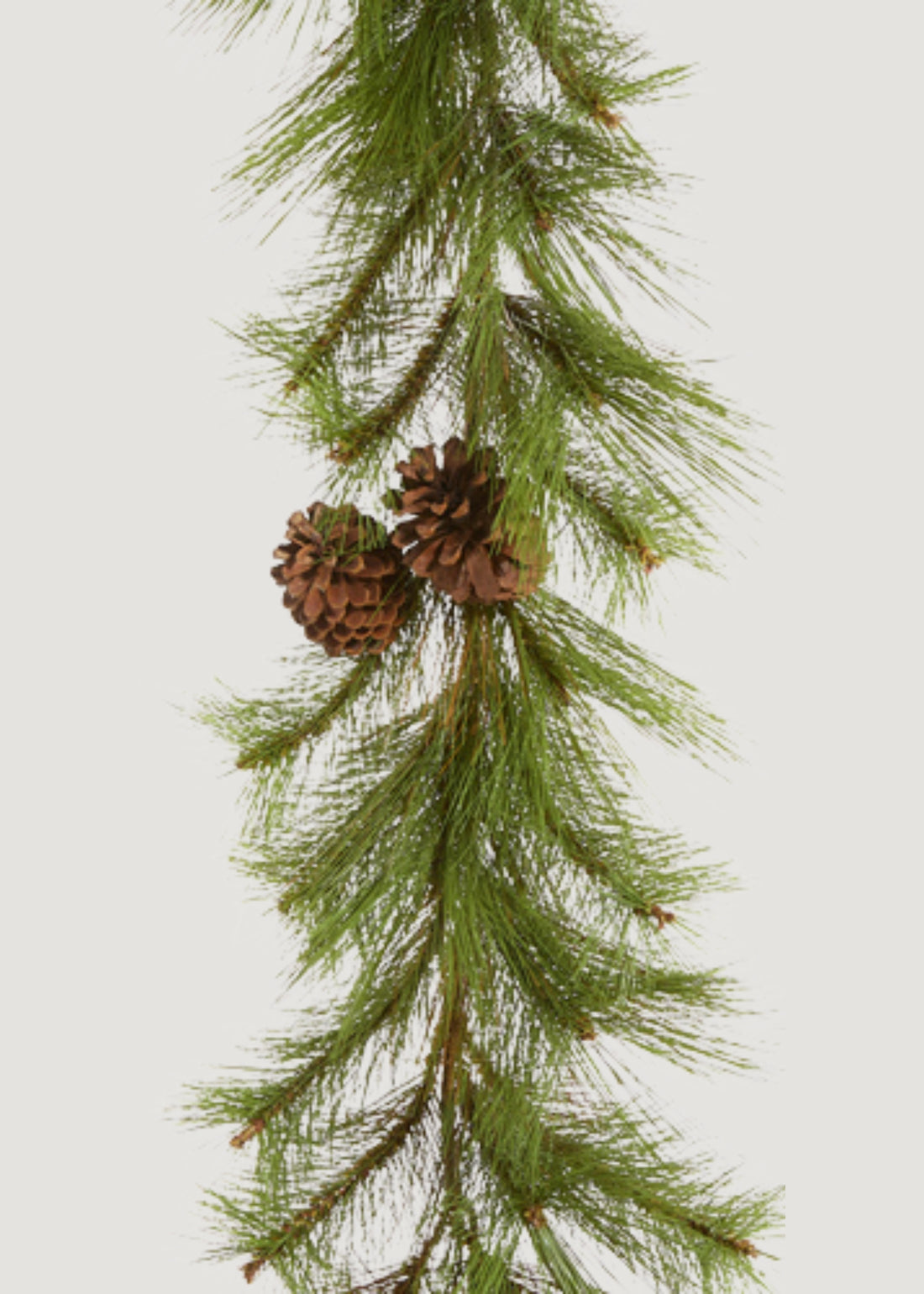 Fake Long Needle Pine and Cone Winter Garland Close-up