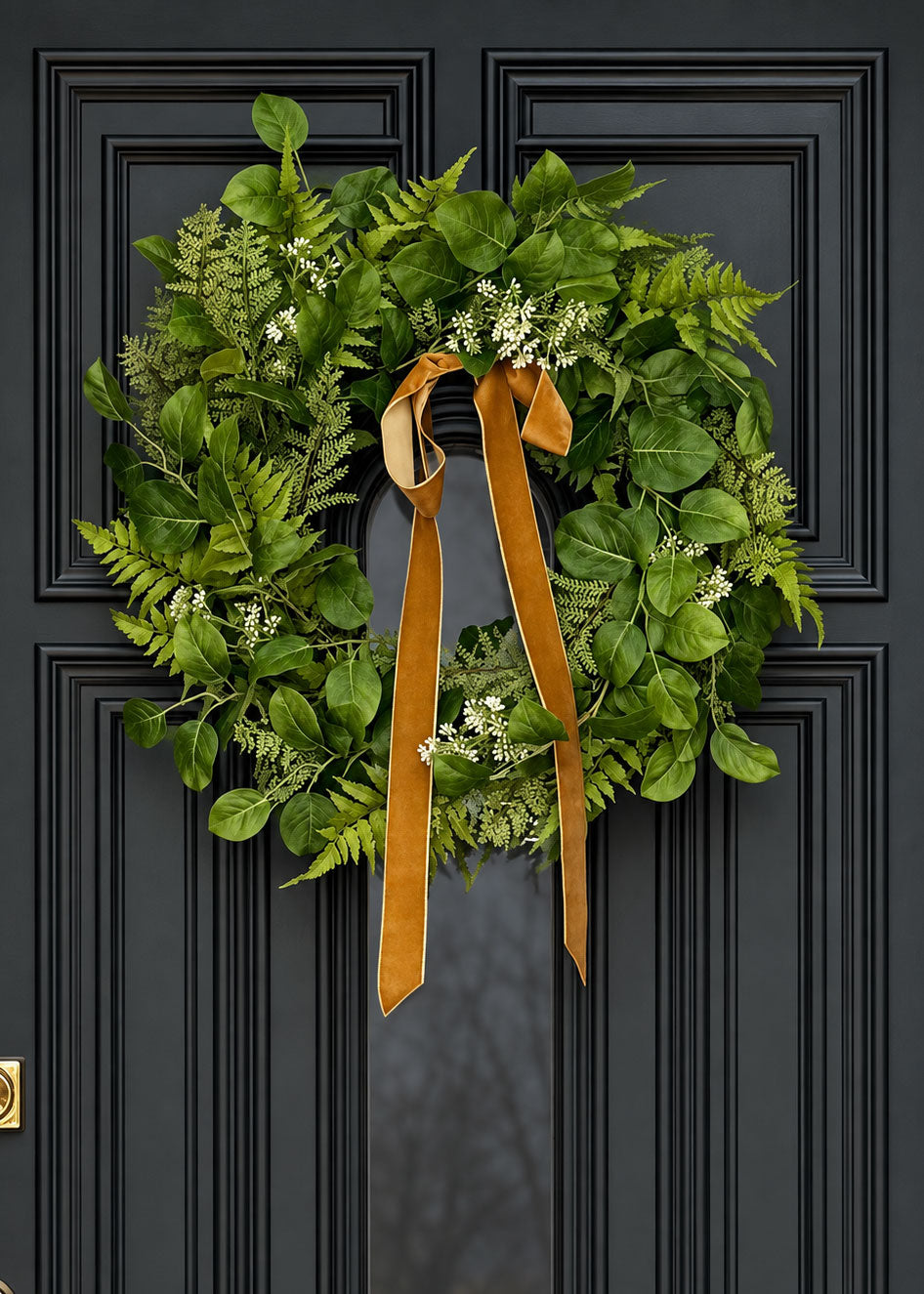 Artificial Fern and Salal Leaf Wreath