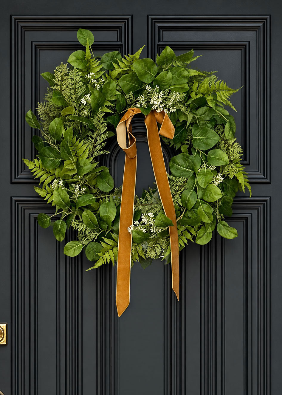 Artificial Fern and Salal Leaf Wreath