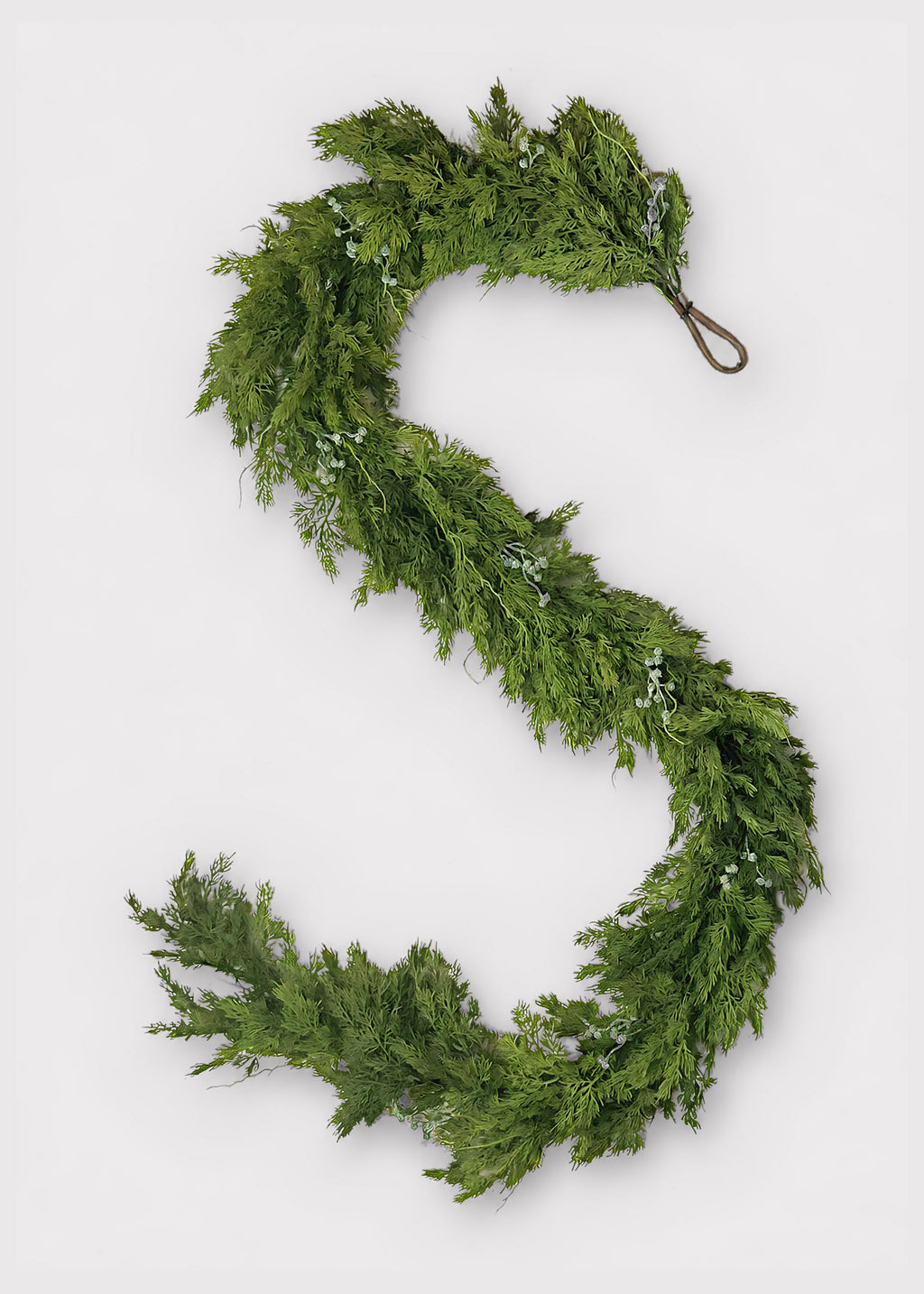 Real Touch Juniper and Blue Berry Fake Winter Greens Garland