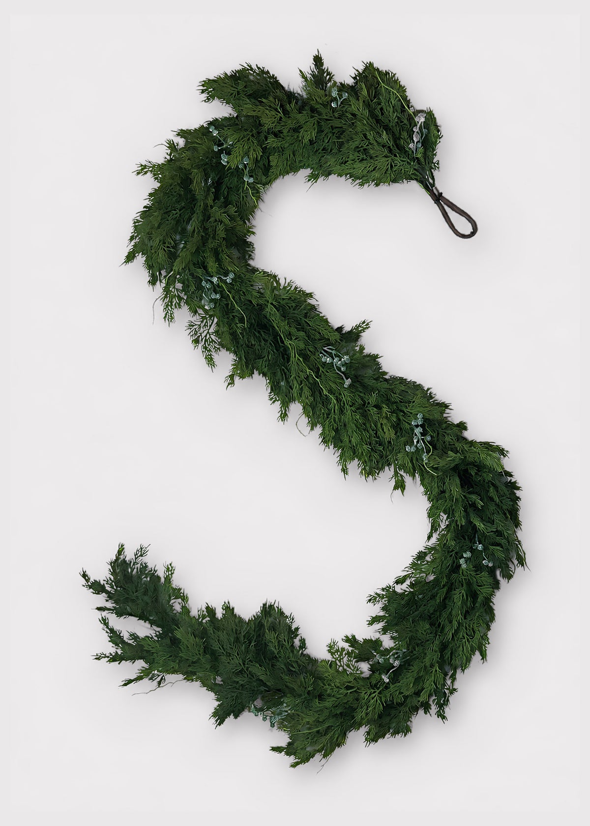 Real Touch Juniper and Blue Berry Fake Winter Greens Garland