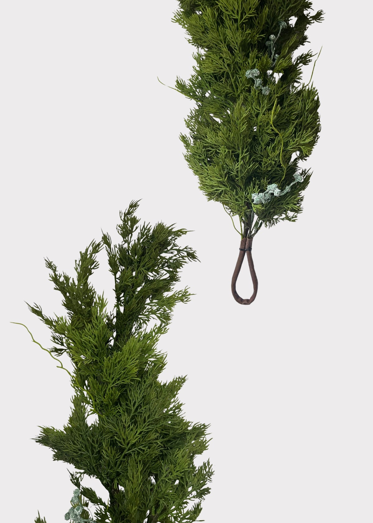 hoop and the end of the artificial juniper garland