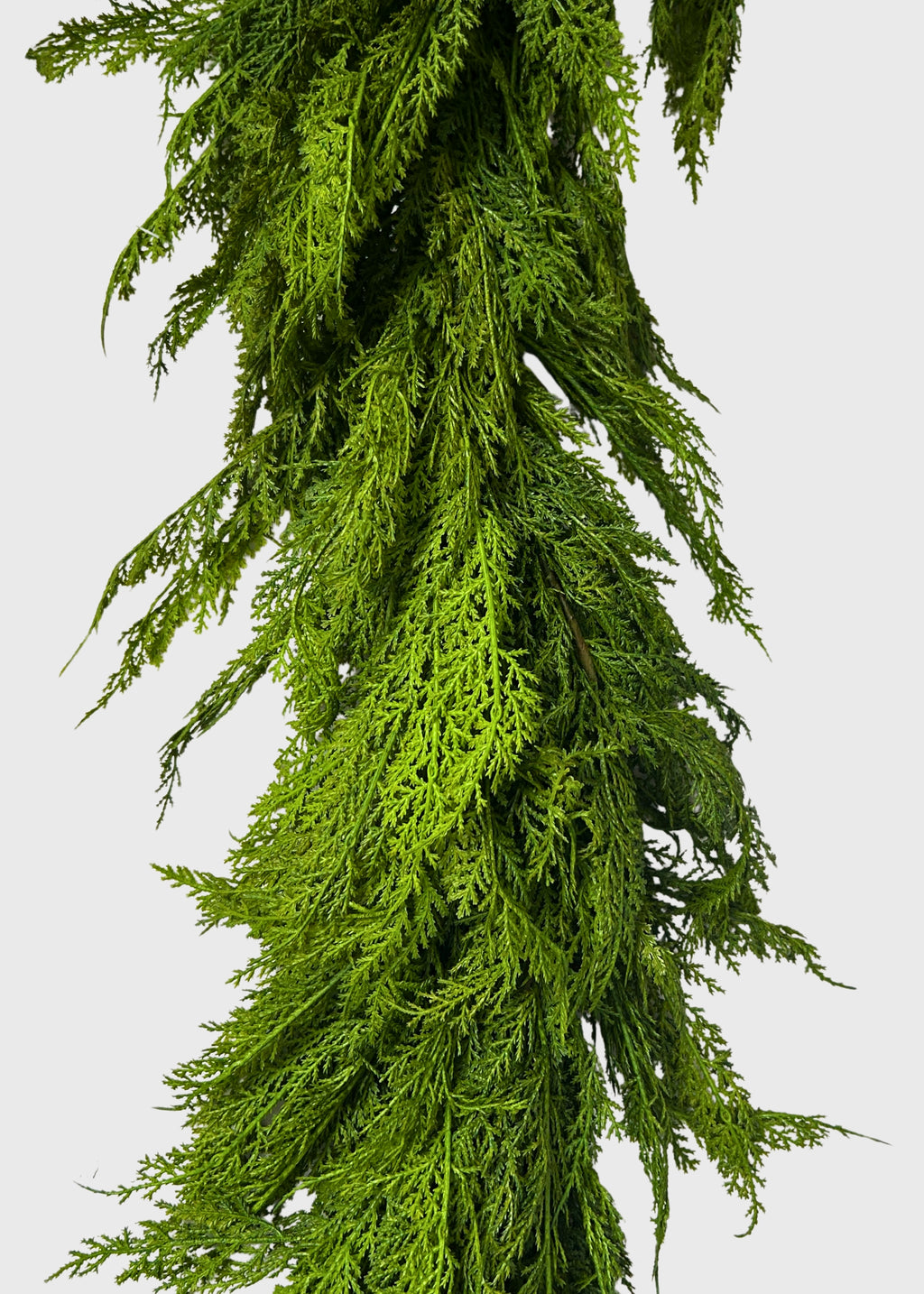 A close-up of the Real Touch Deluxe Lebanon Cedar garland