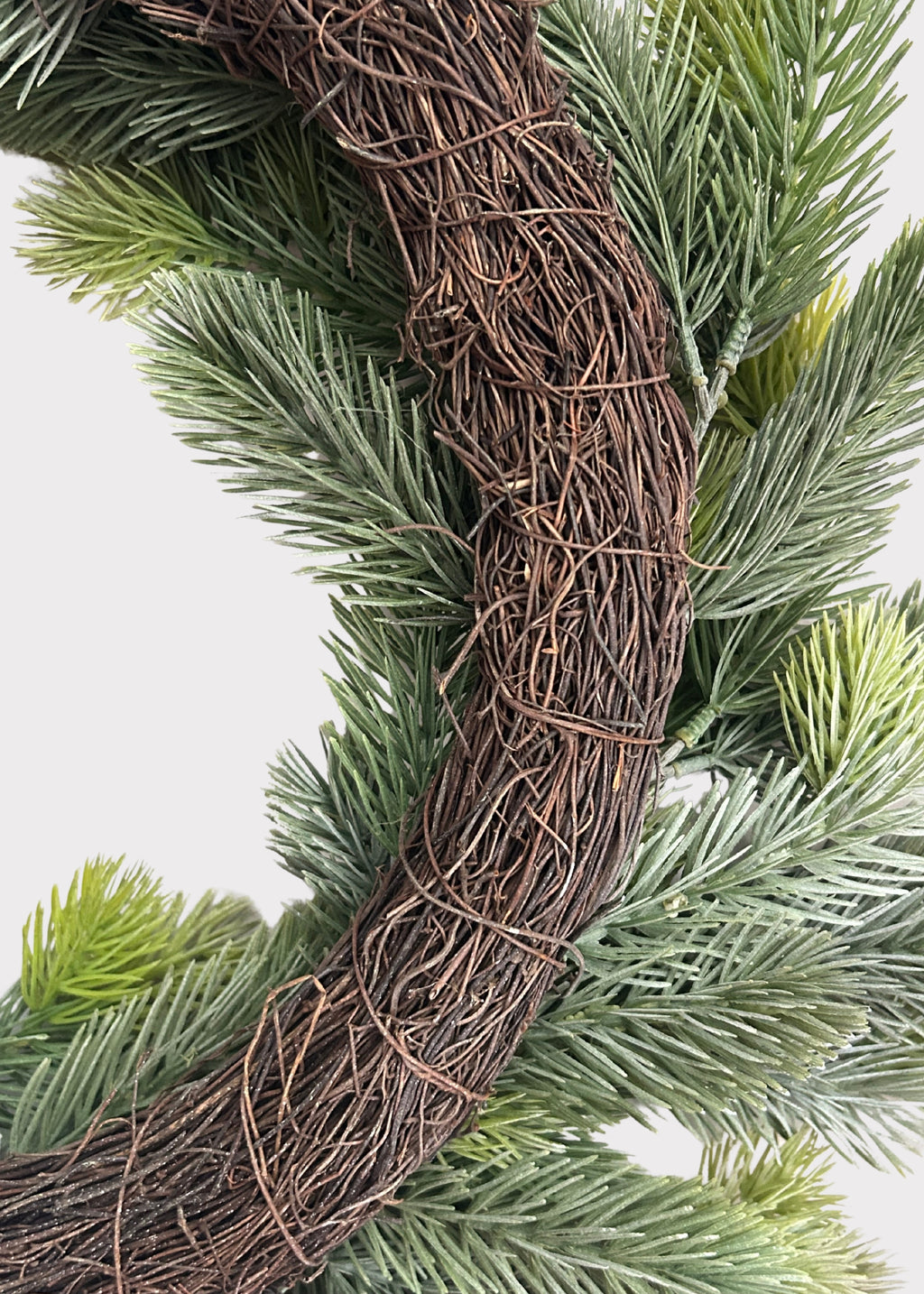 grapevine back of the princess pine wreath