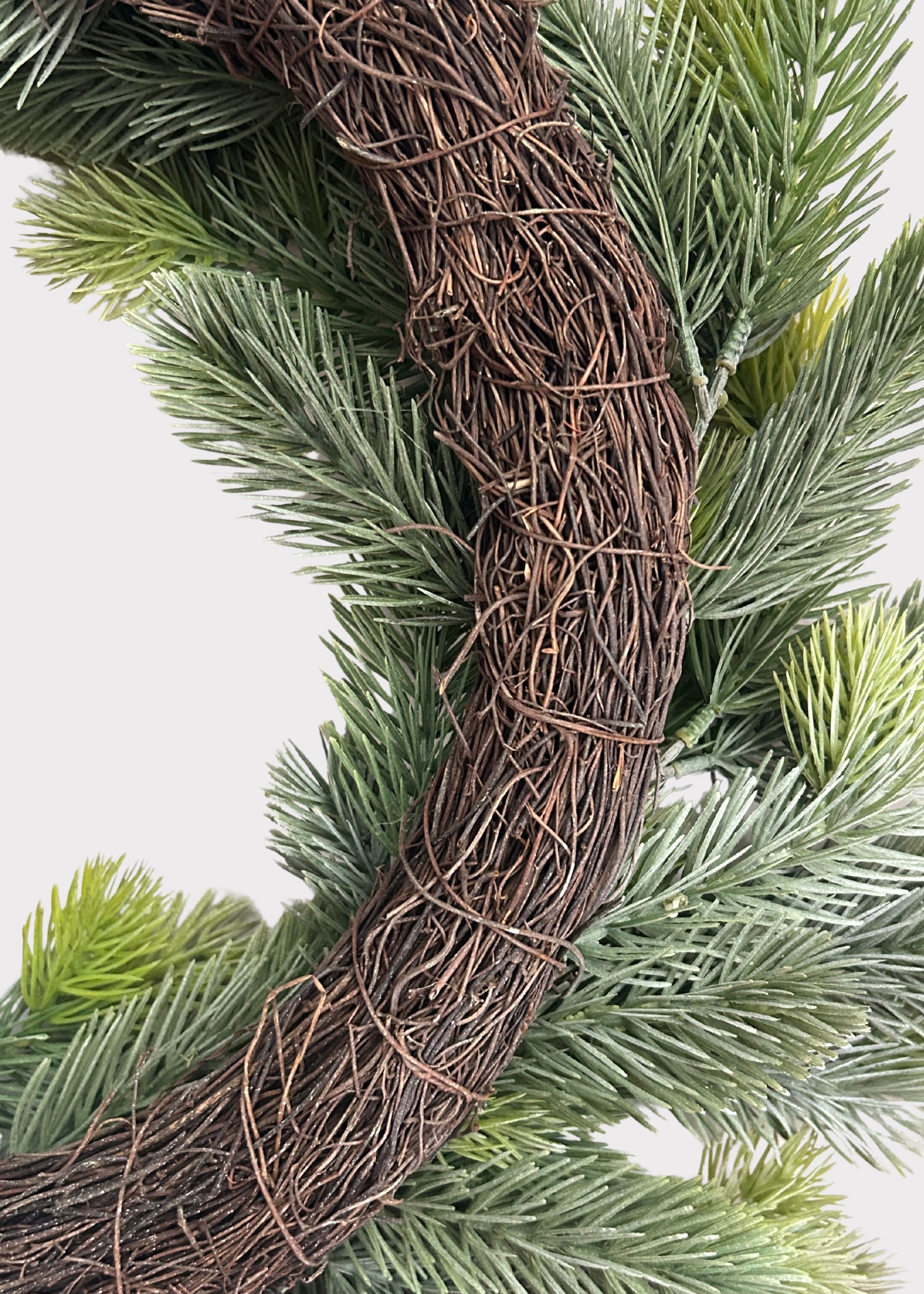 grapevine back of the princess pine wreath