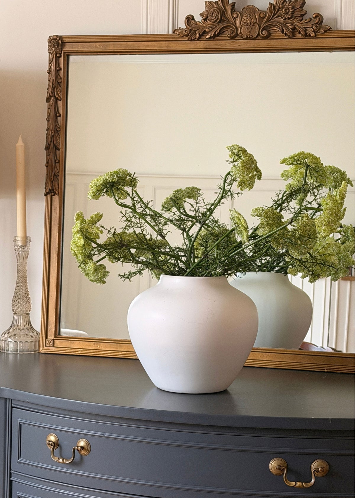 artificial dill branches styled in a vase