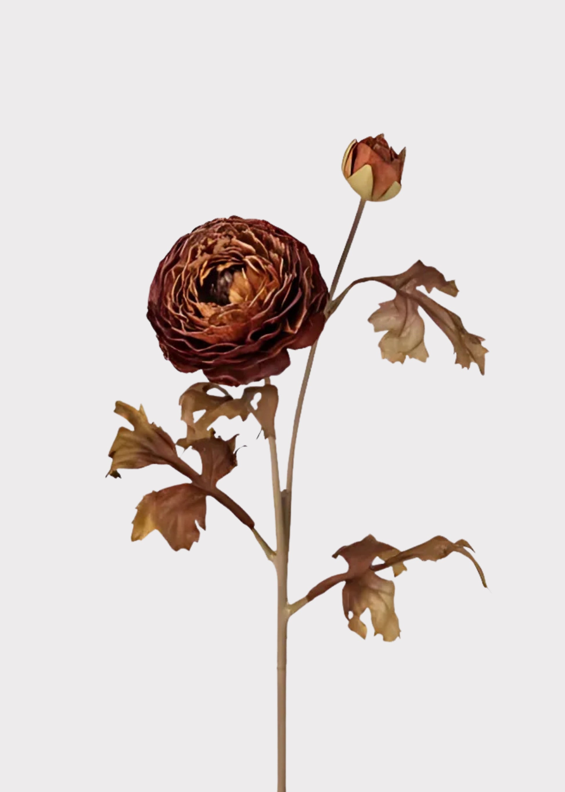 Faux Ranunculus Flower in Cinnamon