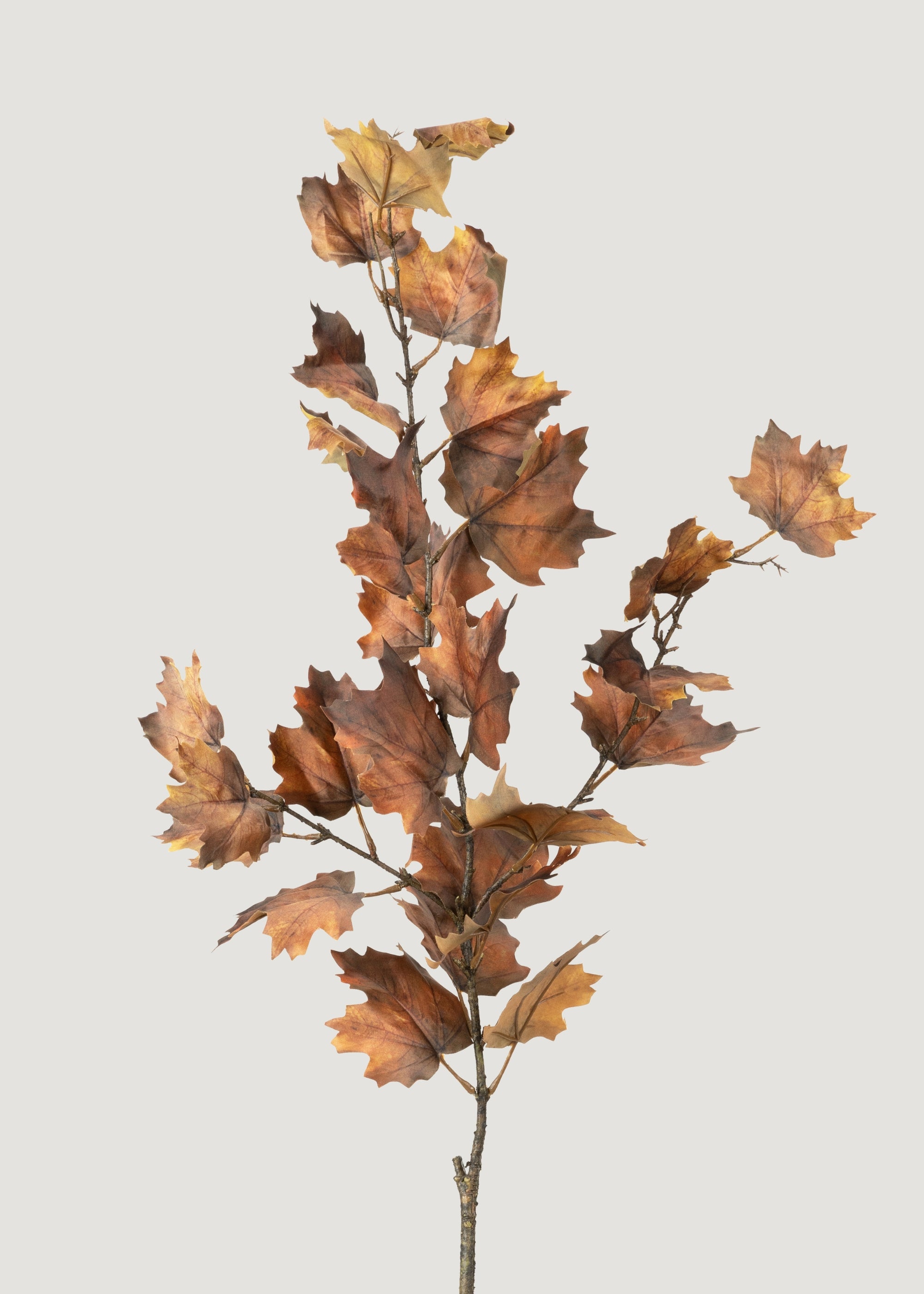 Faux Artificial Maple Leaf Branch in Nutmeg Brown