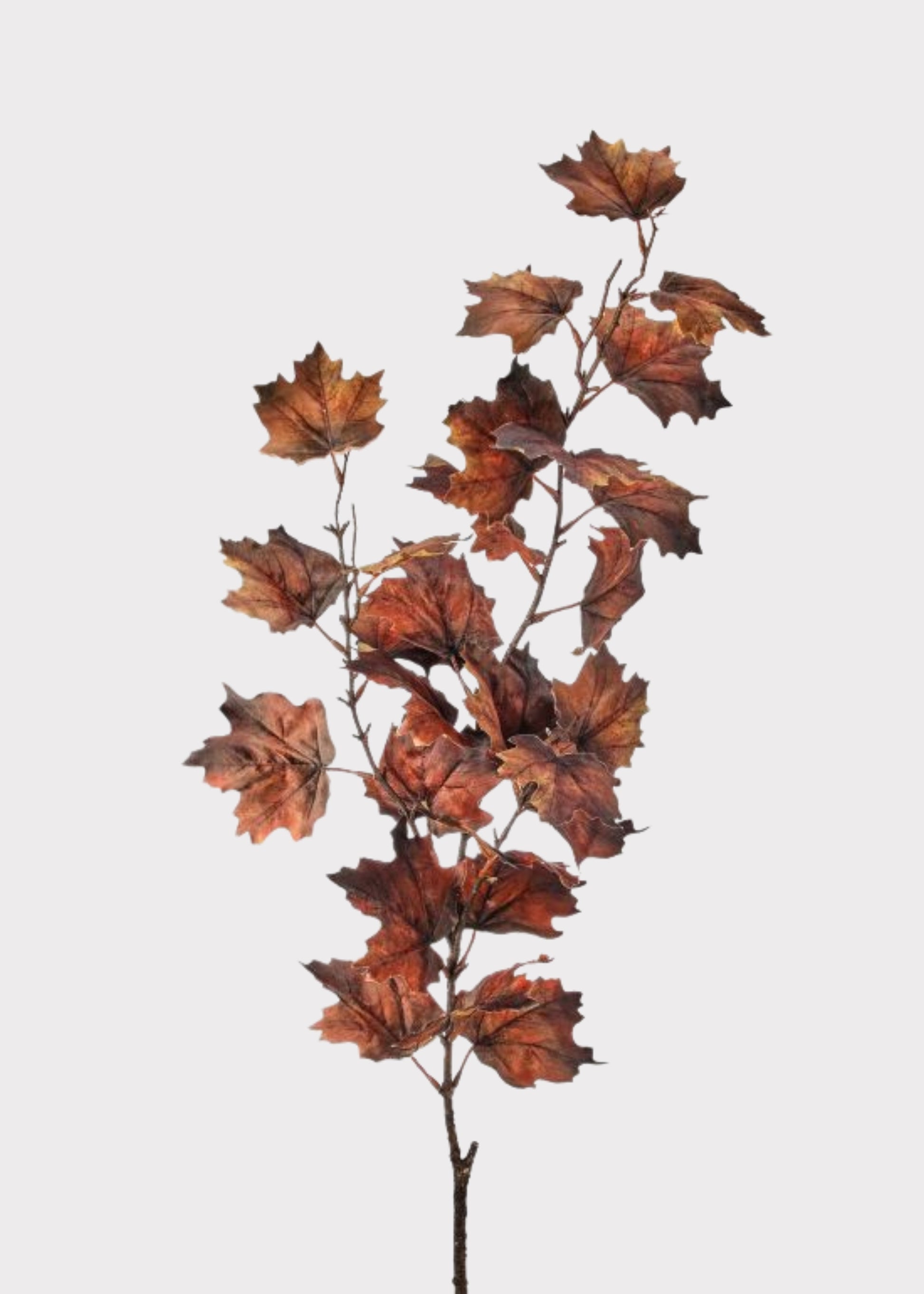Faux Artificial Maple Leaf Branch in Nutmeg Brown