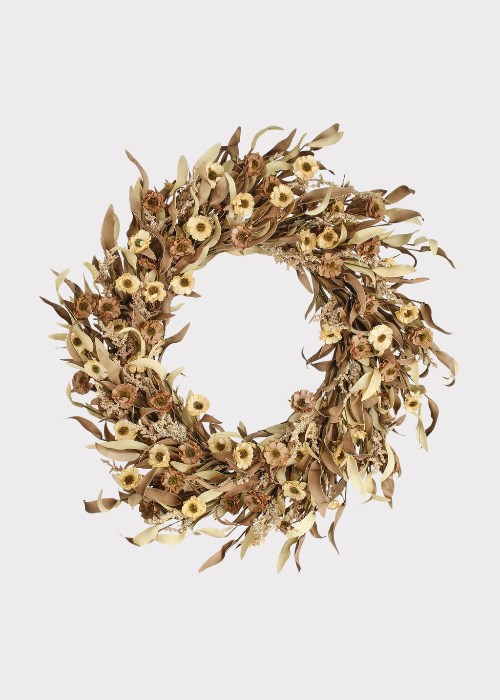 Autumn Beige and Brown Artificial Millet Fall Wreath
