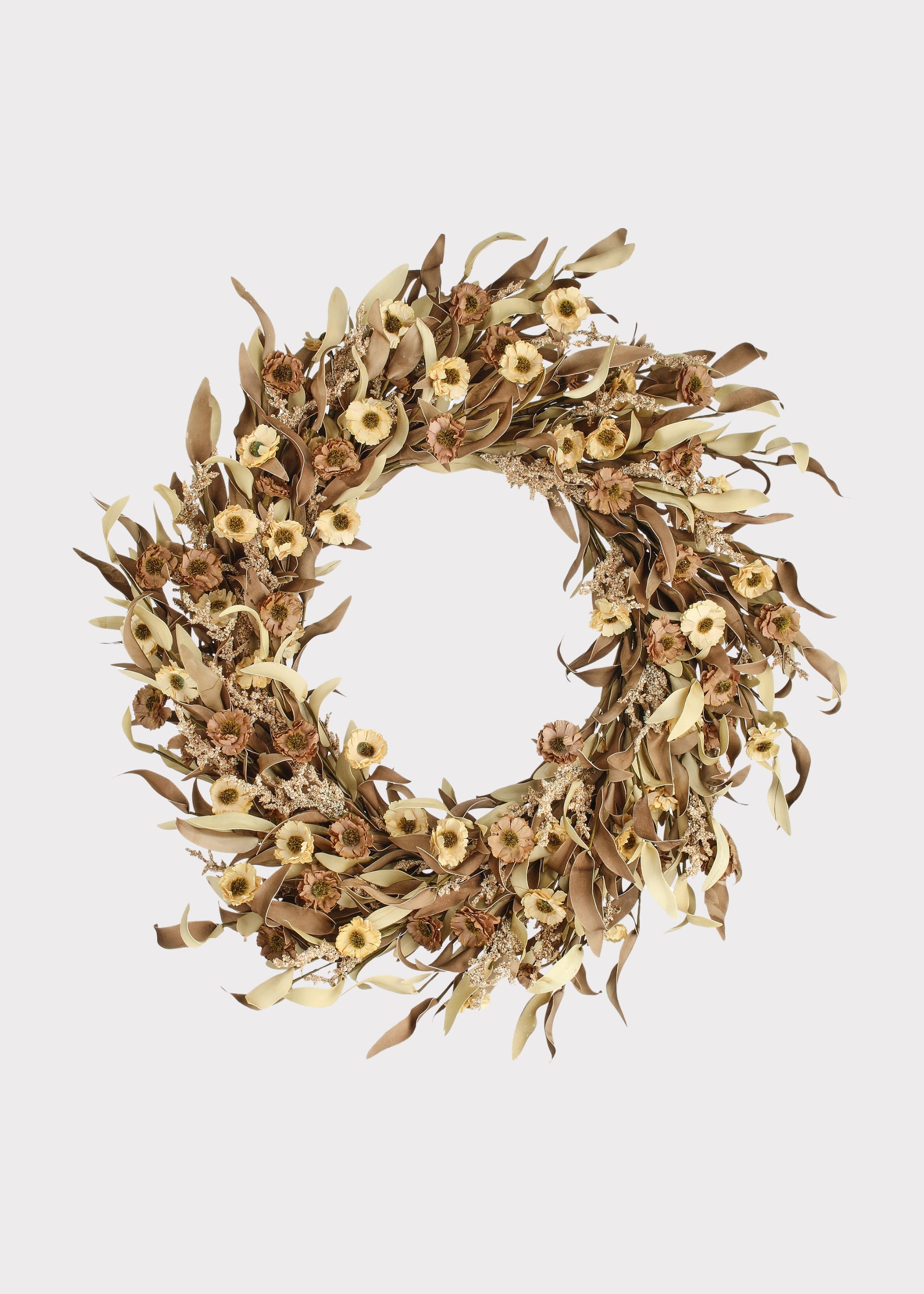 Autumn Beige and Brown Artificial Millet Fall Wreath