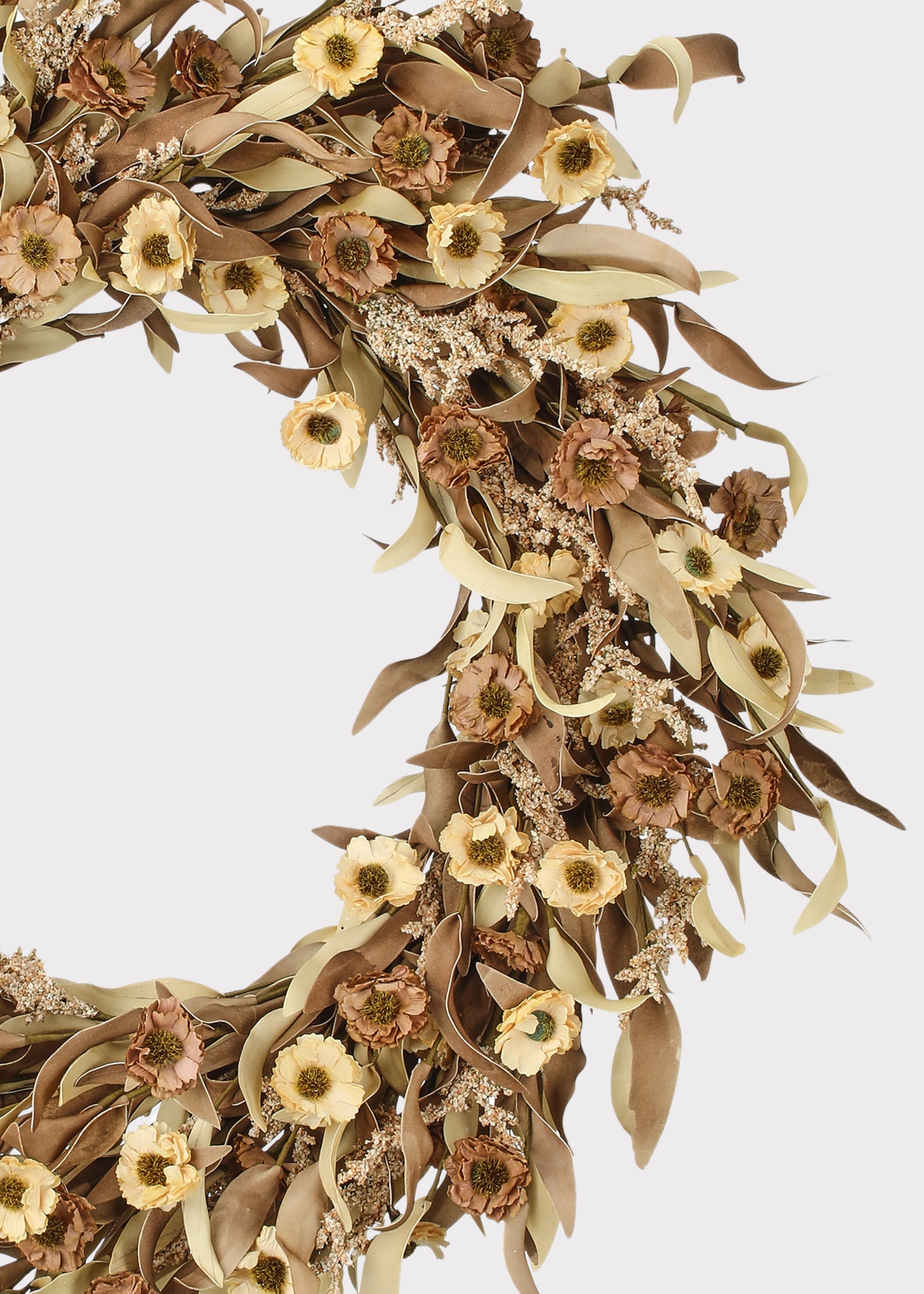 Close-up of an Artificial Millet Fall Wreath