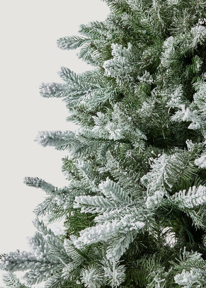 Frosted Pine Artificial Christmas Tree Branches in Afloral Closeup View