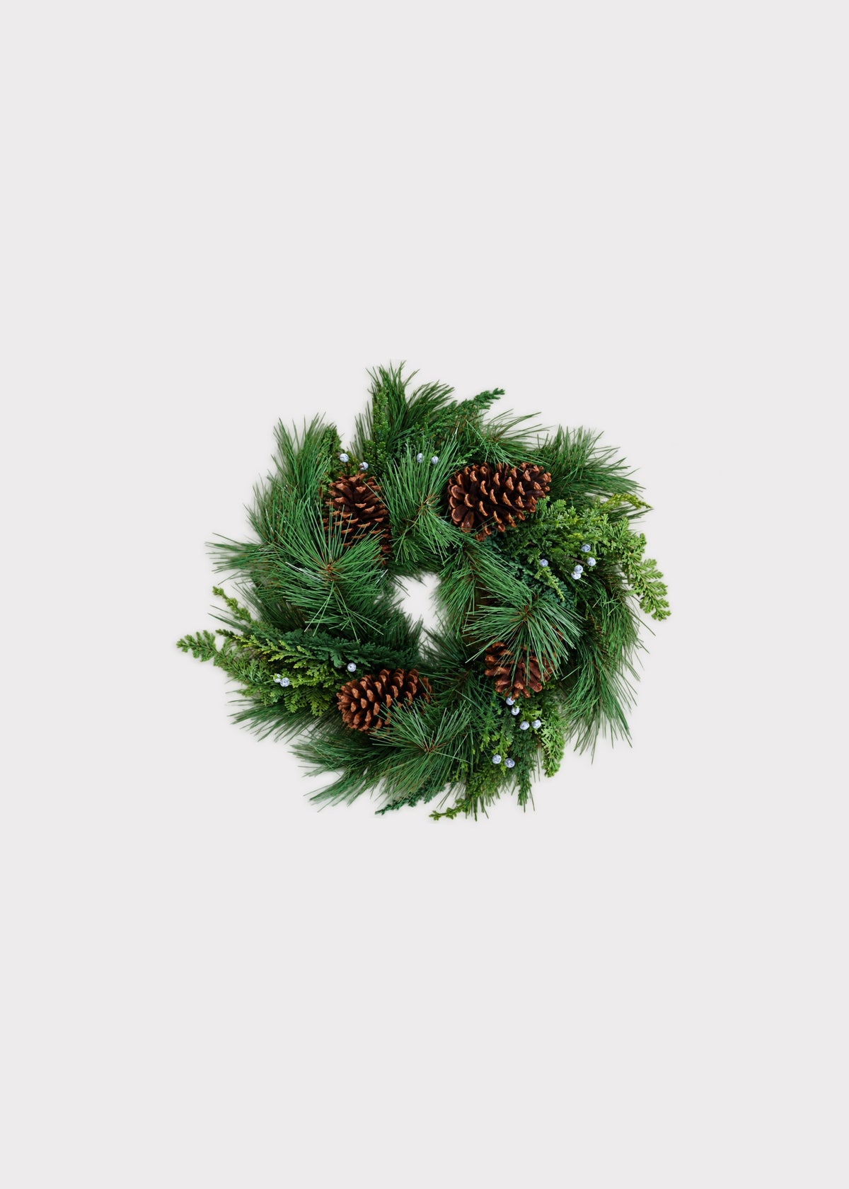 Fake Juniper and Pine Cone Winter Wreath