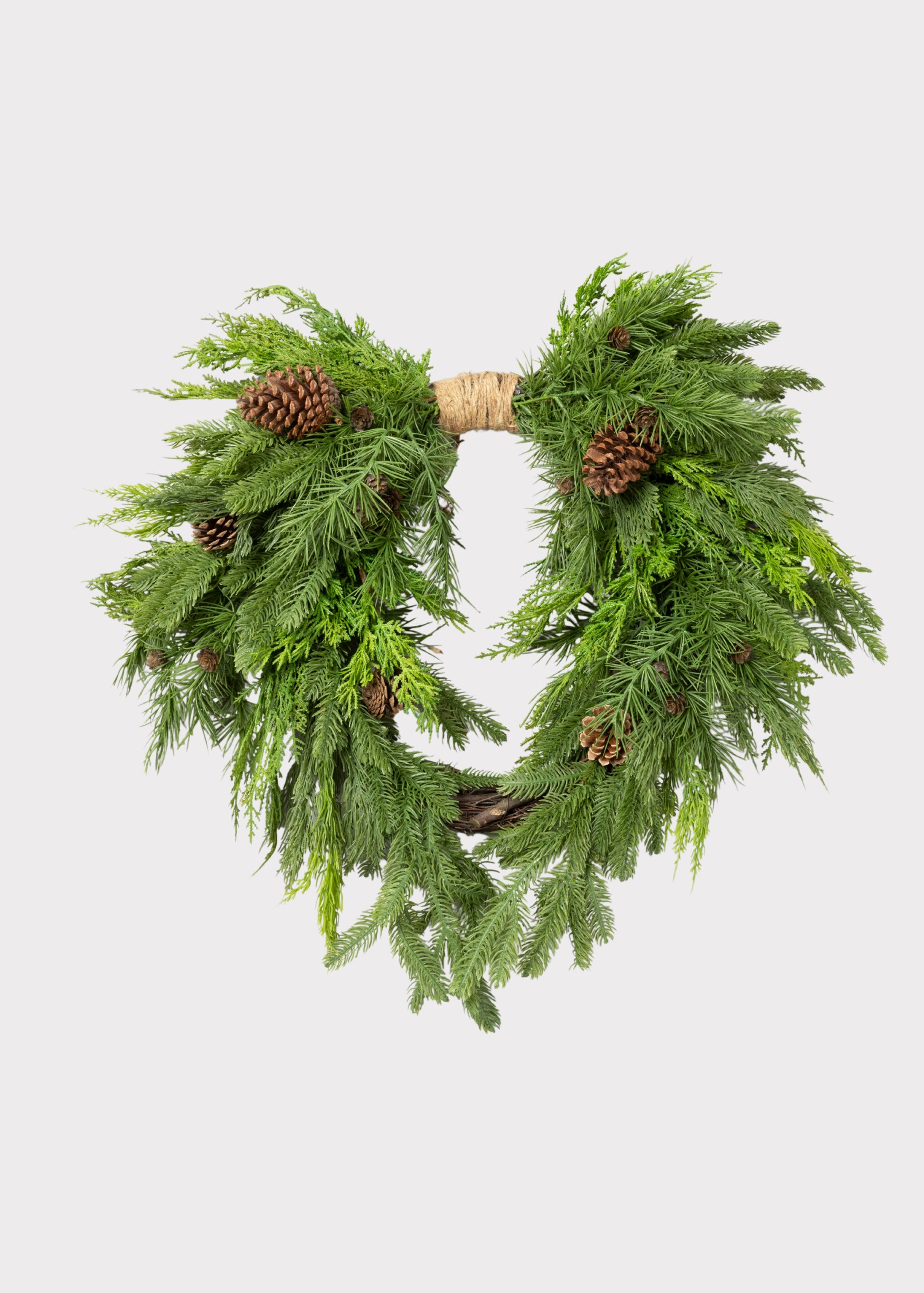 Artificial Heart Pine Wreath