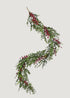 Fake Eucalyptus and Pine Holiday Garland with Red Berries 