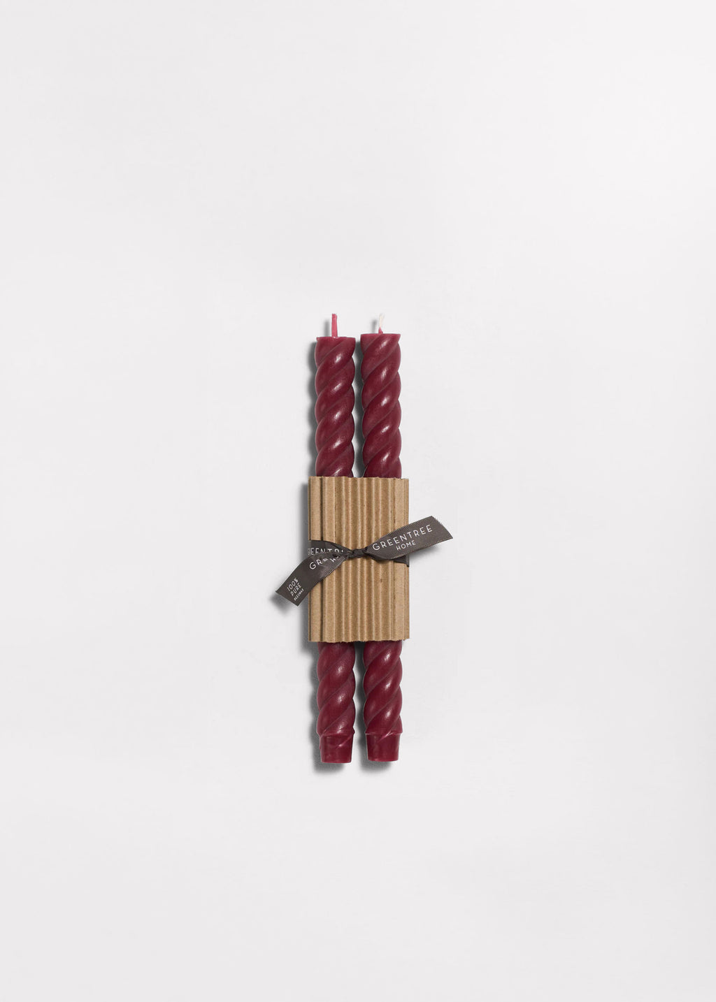 Rope Taper Beeswax Candles in Rhubarb