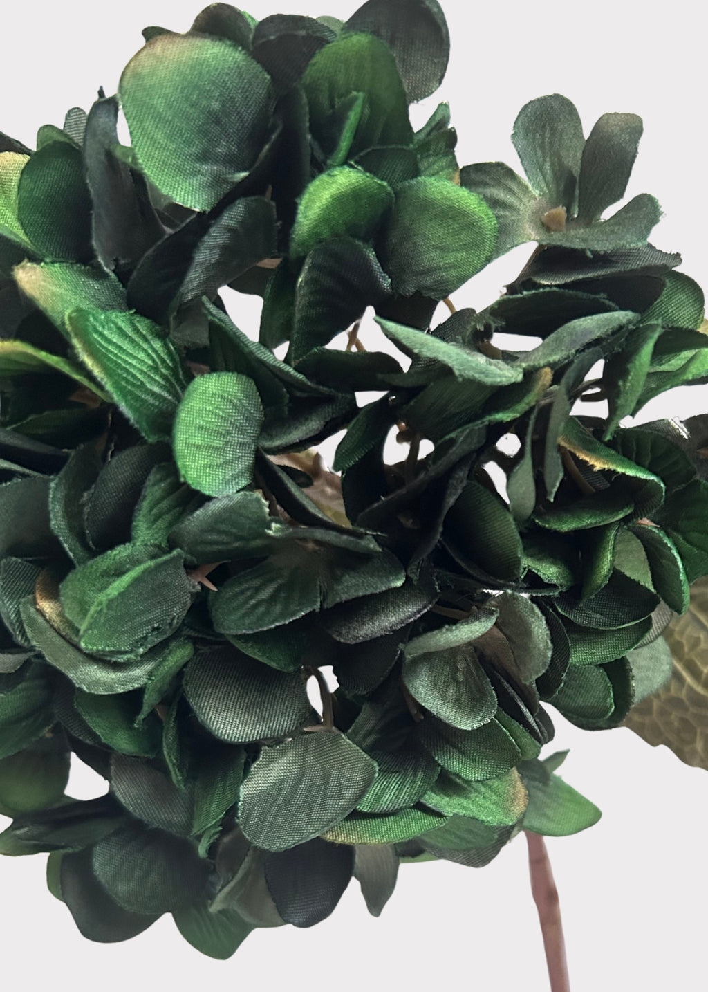 Close-up of the Emerald Green Artificial Hydrangea Flower
