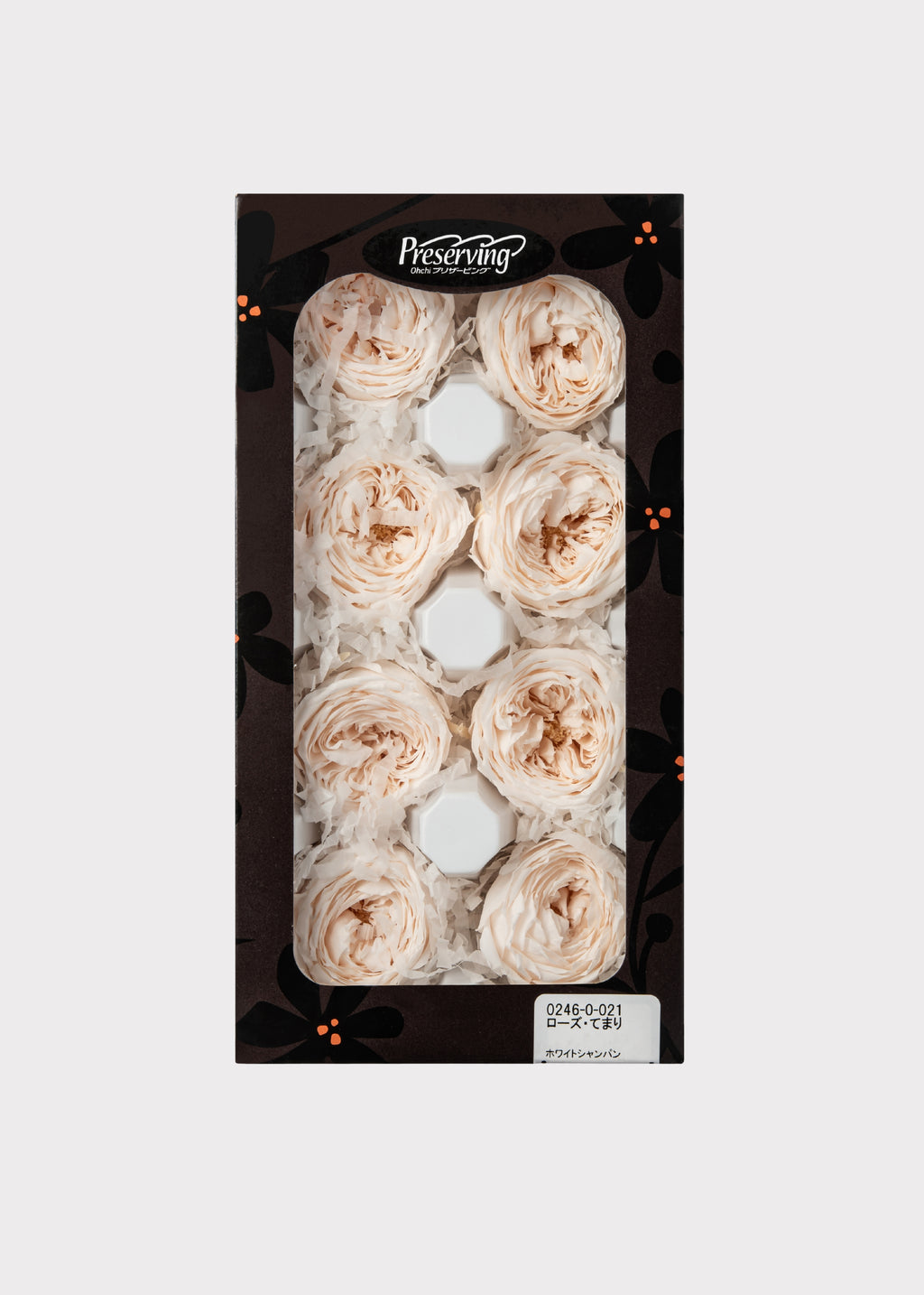 Box of 8 Pink Beige Preserved Rose Heads