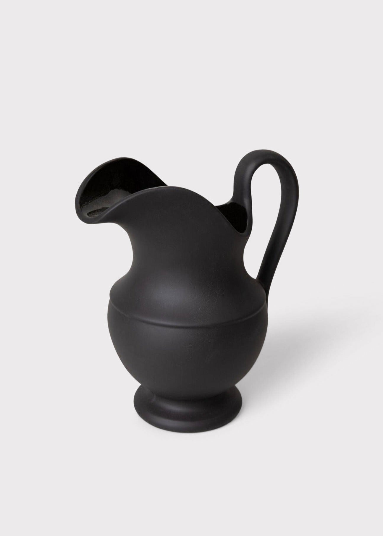 Watertight Stoneware Pitcher Vase in Black