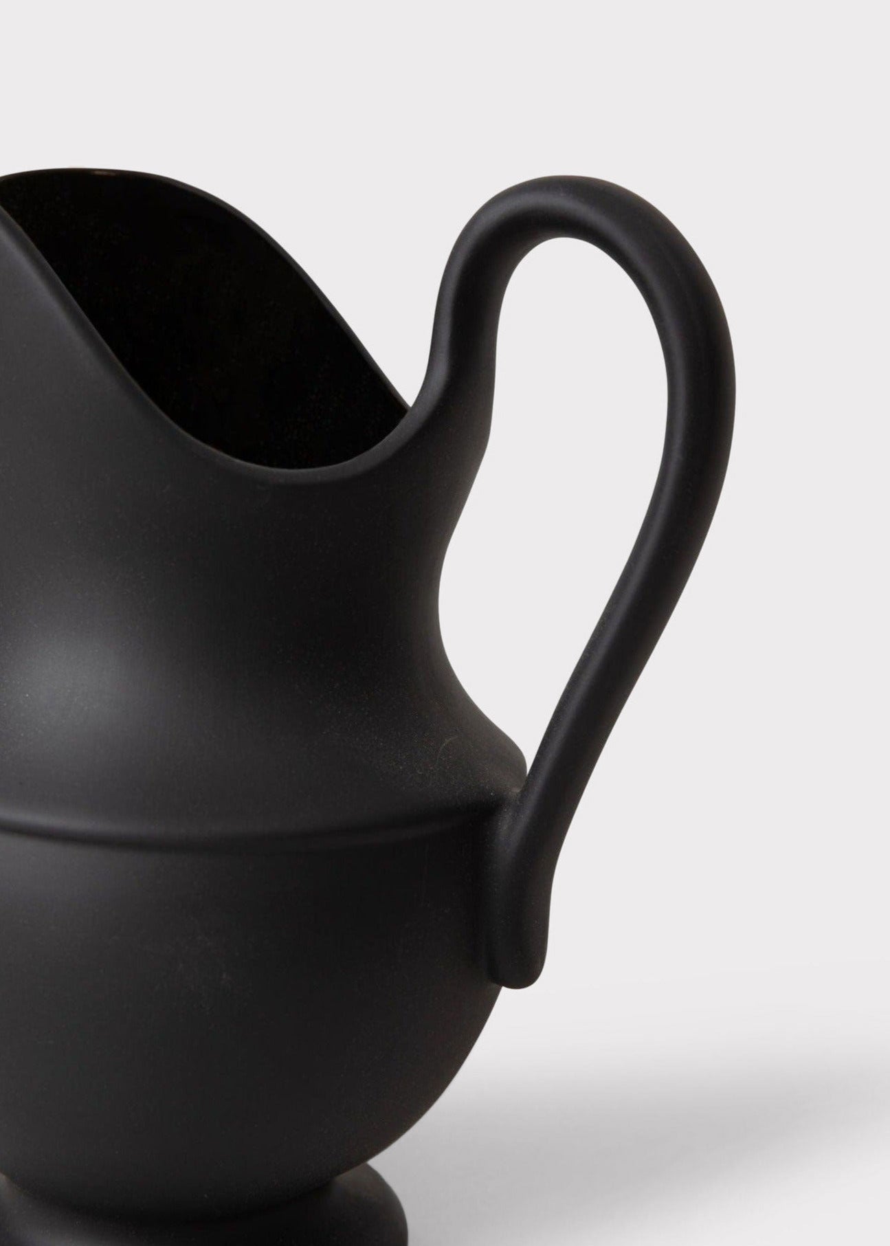 Handmade Stoneware Pitcher Vase in Black
