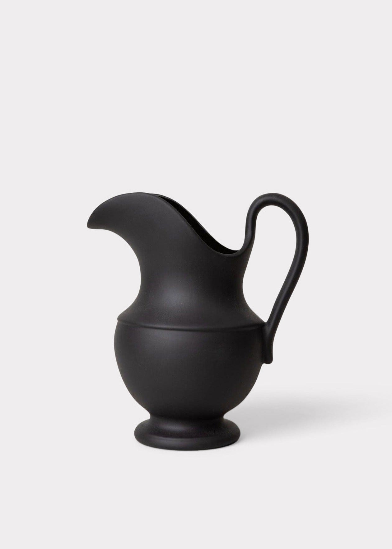 Handmade Stoneware Pitcher Vase in Black at Afloral