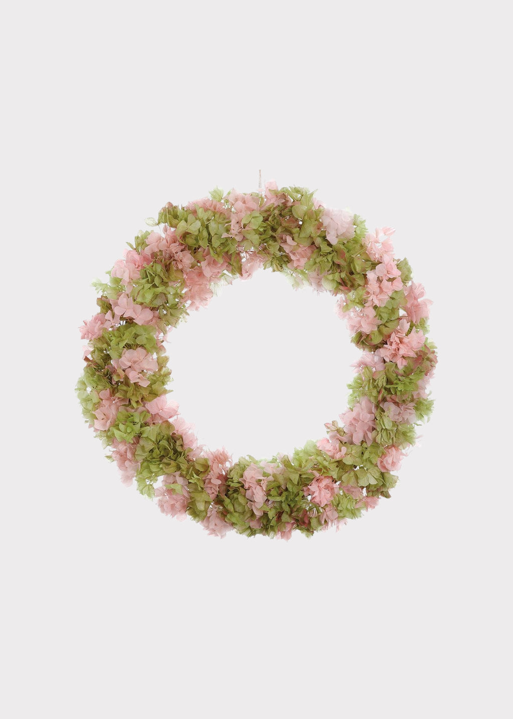 Pink and Green Preserved Hydrangea Flower Wreath 