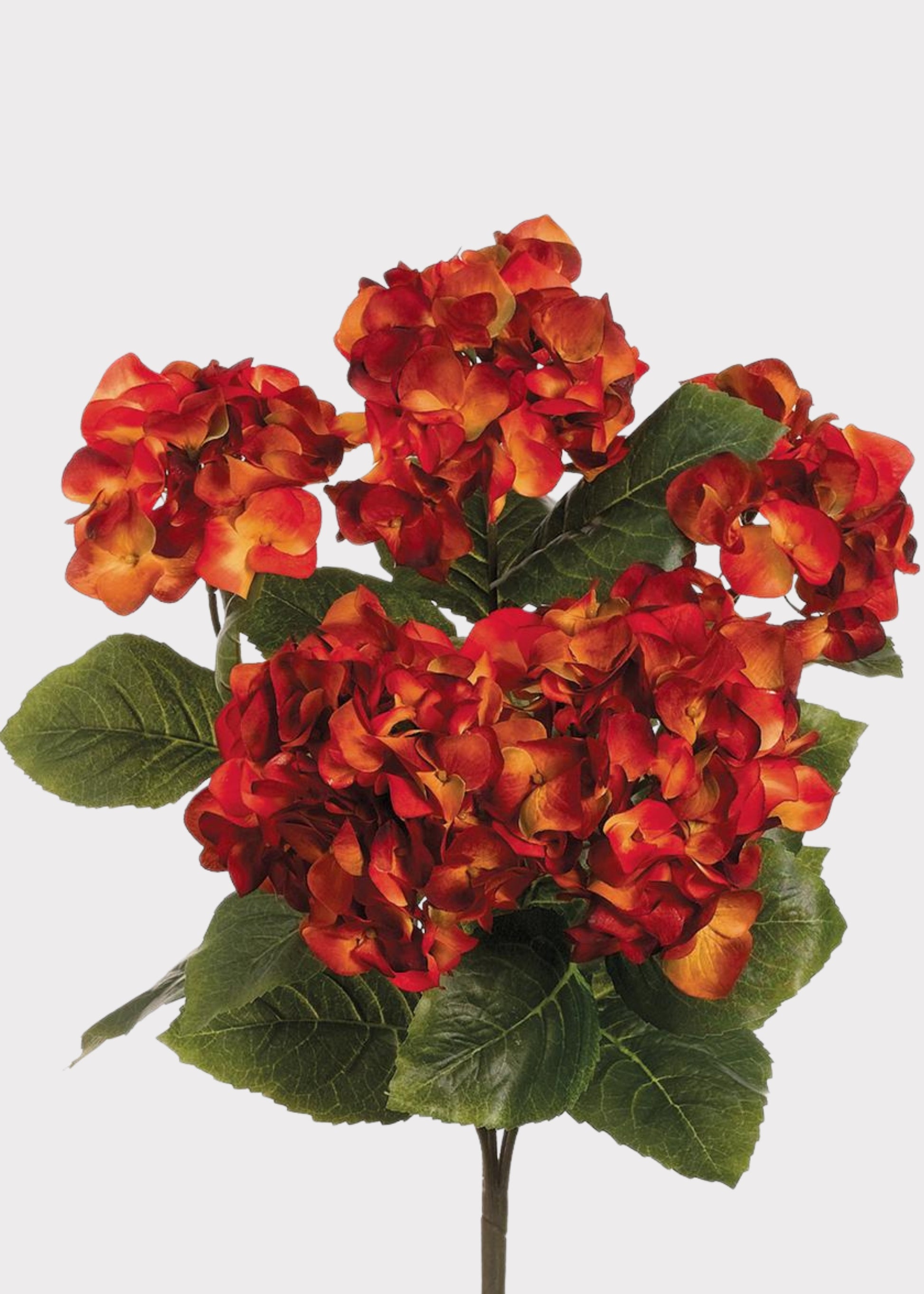 Orange Artificial Hydrangea Bush 