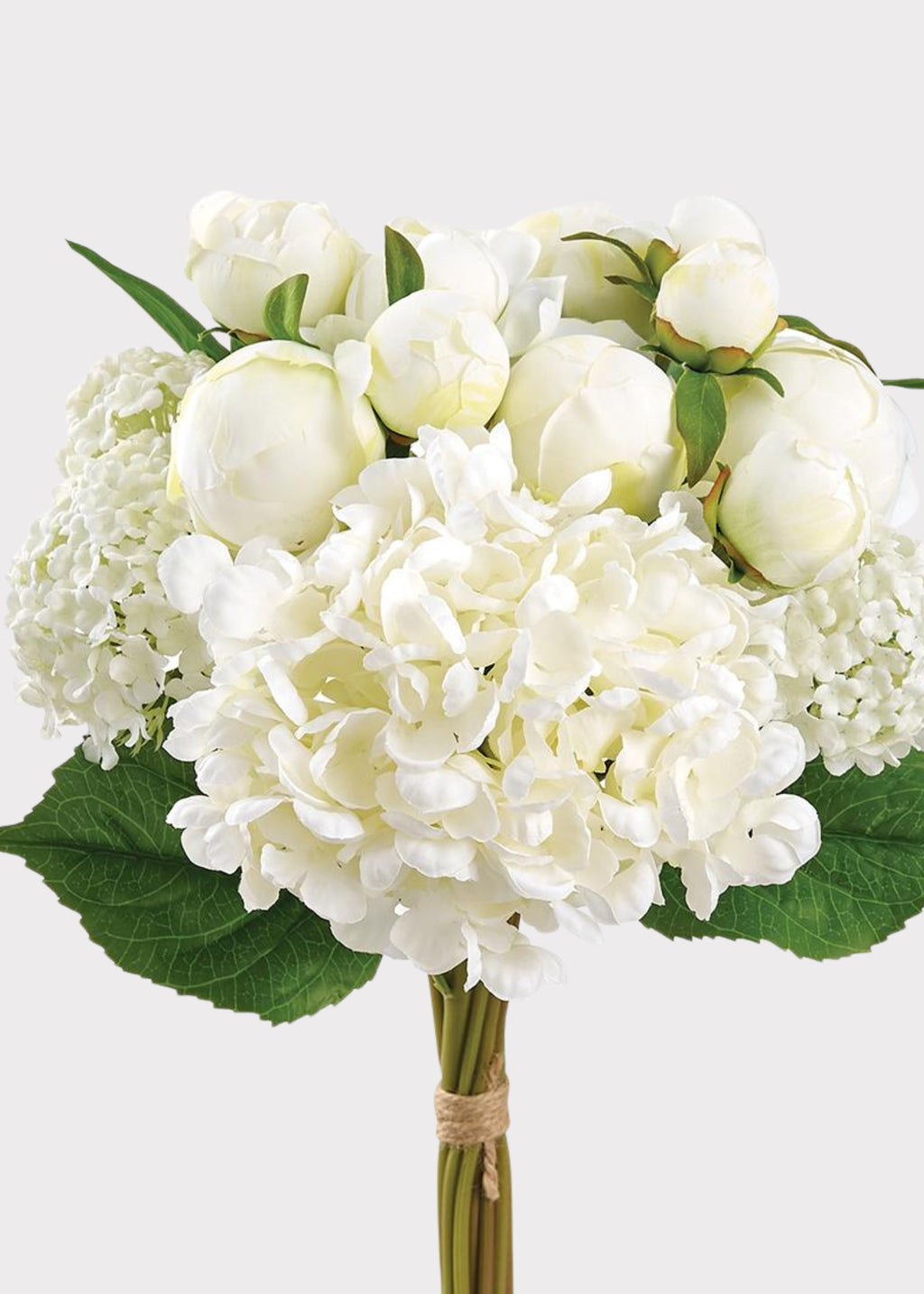 Cream Fake Hydrangea Snowball and Ranunculus Flower Bouquet