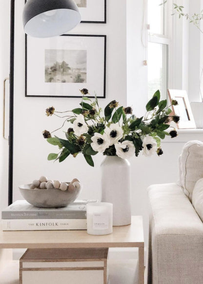 Anemones Styled with Eucalyptus