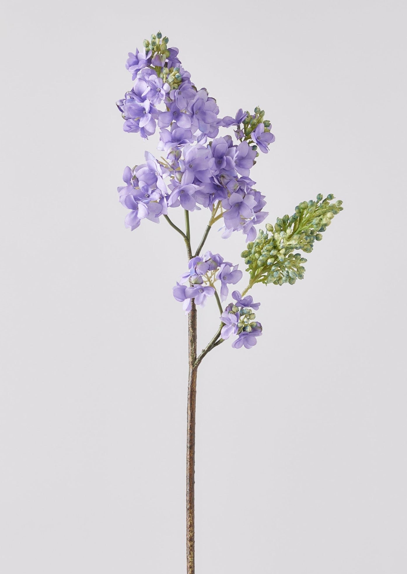 Silk Lilac Stem in Lavender, Purple Fake Spring Flowers