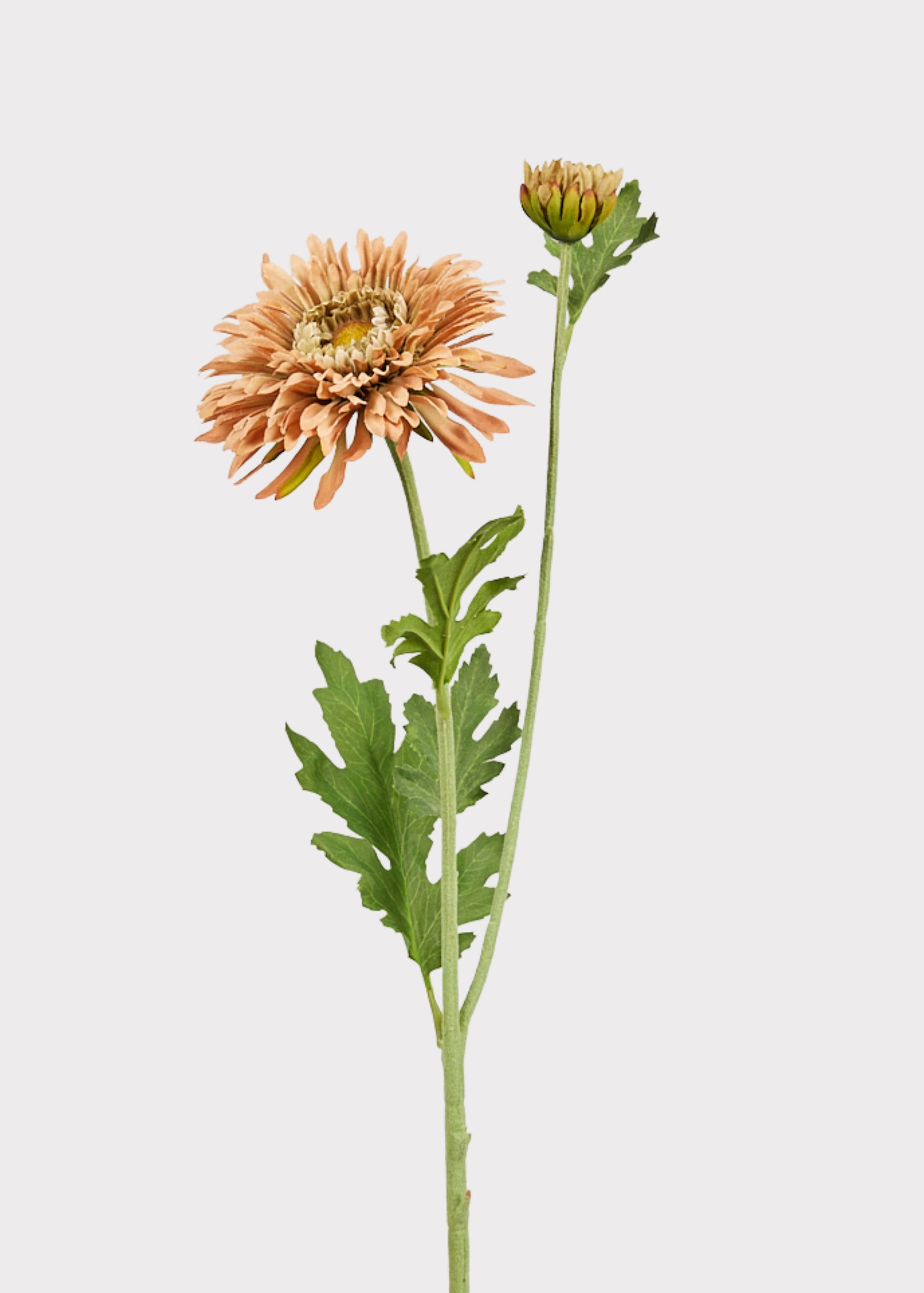 Fake Fall Mum Flower Stem in Terracotta