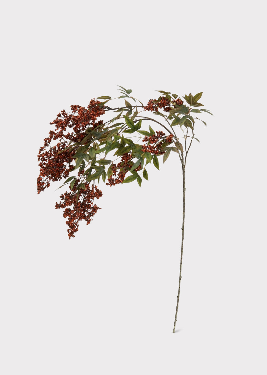 Burgundy Fake Hanging Nandina Berry Branch - 45"