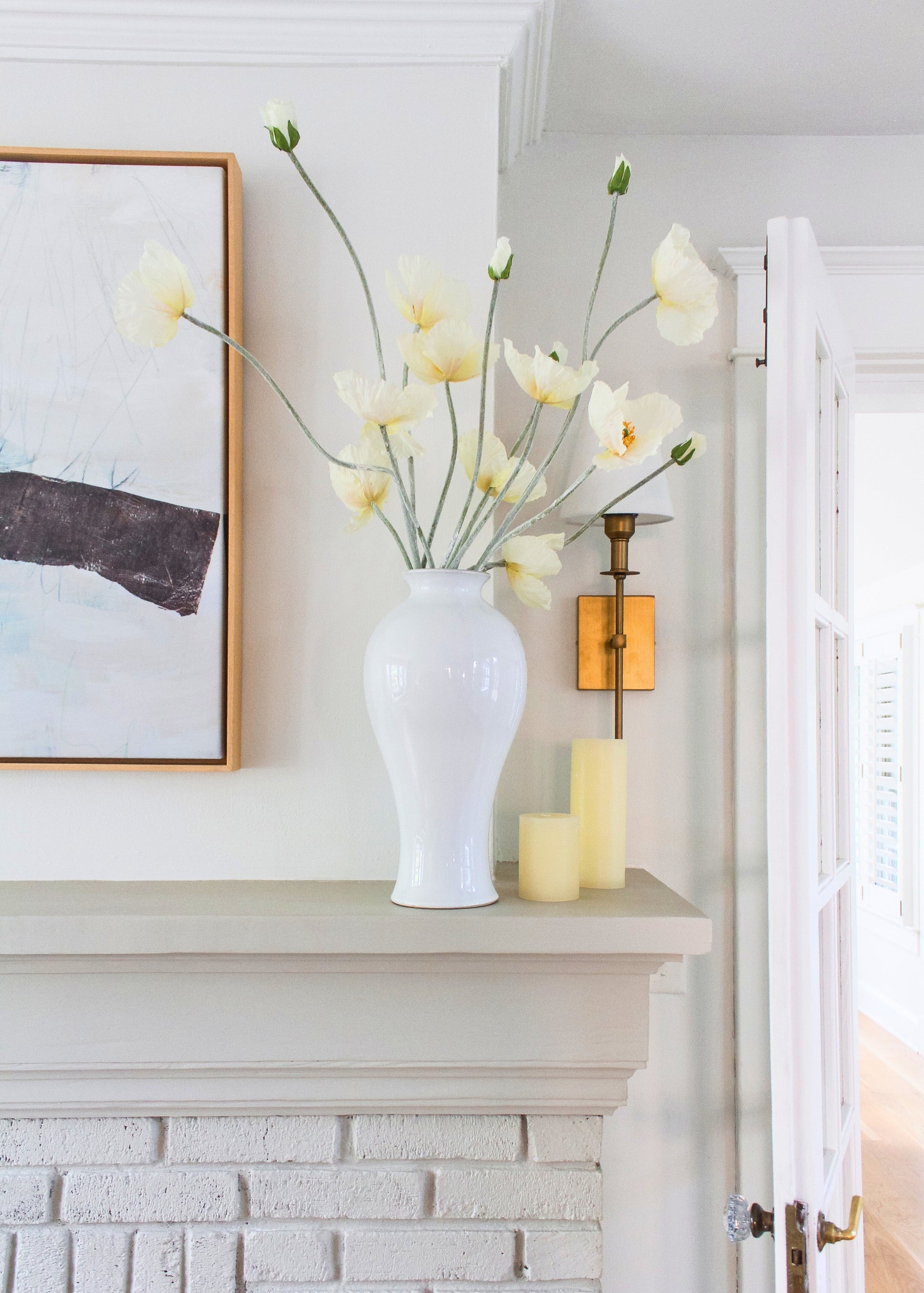 White Artificial Poppies